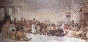 Alma-Tadema, Sir Lawrence Edwin Long,An Egyptian Feast (mk23) china oil painting artist
